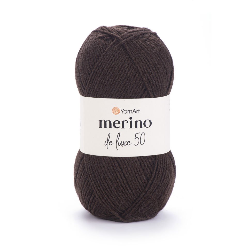 YARNART MERINO DE LUXE 50 - EL ÖRGÜ İPİ KOYU KAHVERENGİ - 116
