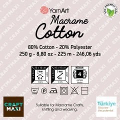YARNART MACRAME COTTON - MAKROME EL ÖRGÜ İPİ FUŞYA - 771