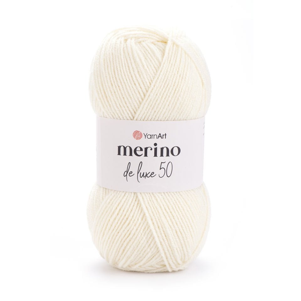 YARNART MERINO DE LUXE 50 - EL ÖRGÜ İPİ AÇIK KREM - 502