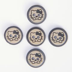 DESENLİ DÜĞME - 14 MM - 5 ADET HELLO KITTY
