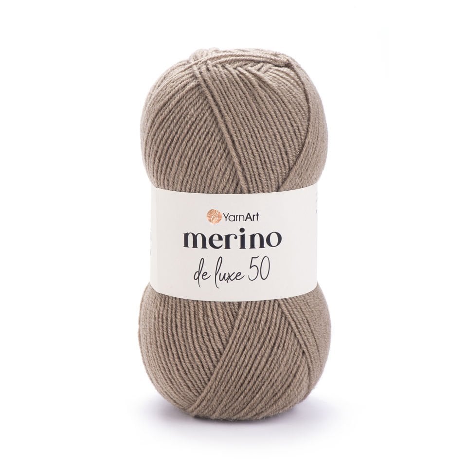 YARNART MERINO DE LUXE 50 - EL ÖRGÜ İPİ KOYU BEJ - 218
