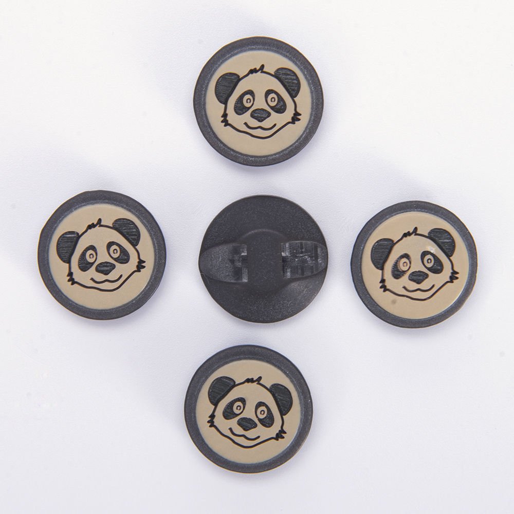 DESENLİ DÜĞME - 14 MM - 5 ADET PANDA