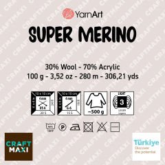 YARNART SUPER MERINO - EL ÖRGÜ İPİ TURKUAZ - 235