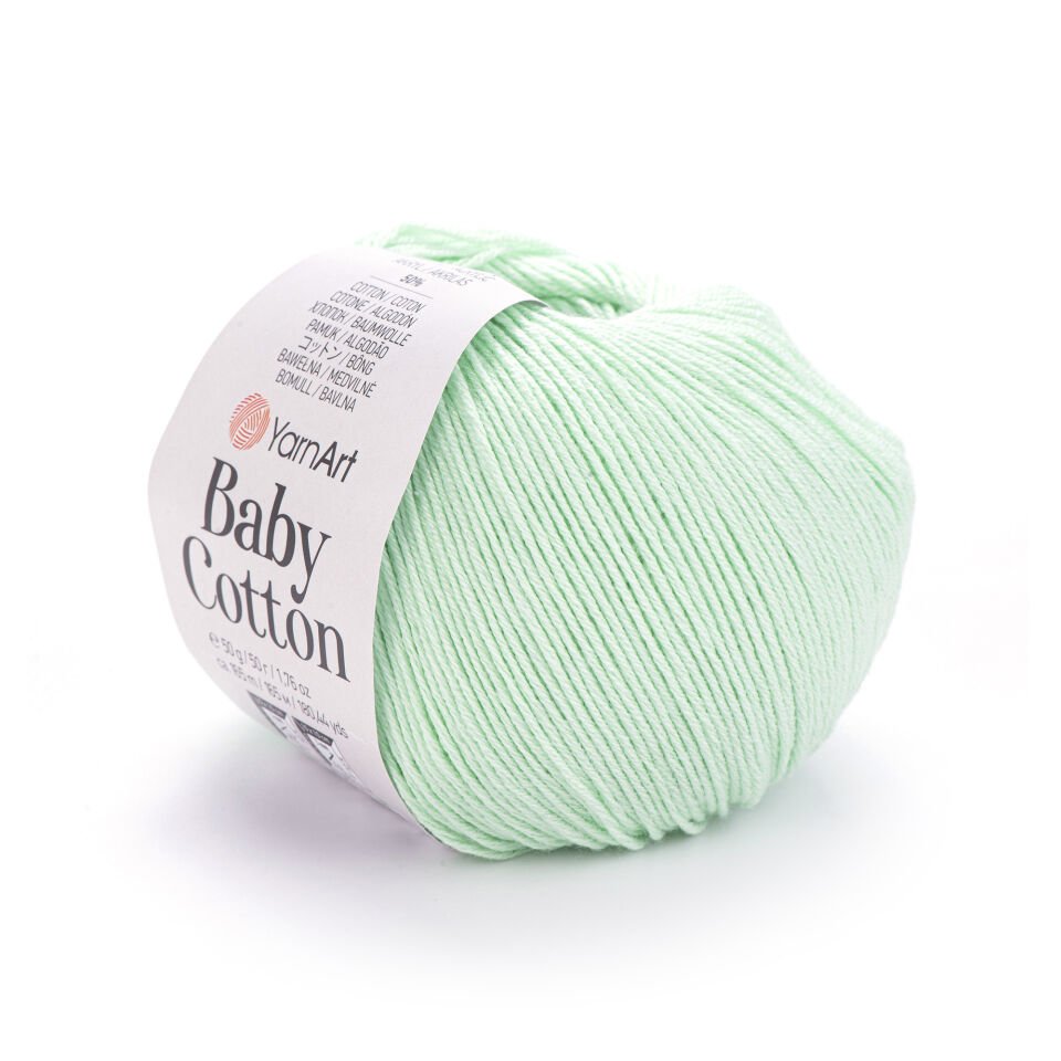 YARNART BABY COTTON - BEBEK EL ÖRGÜ İPİ AÇIK SU YEŞİLİ - 435