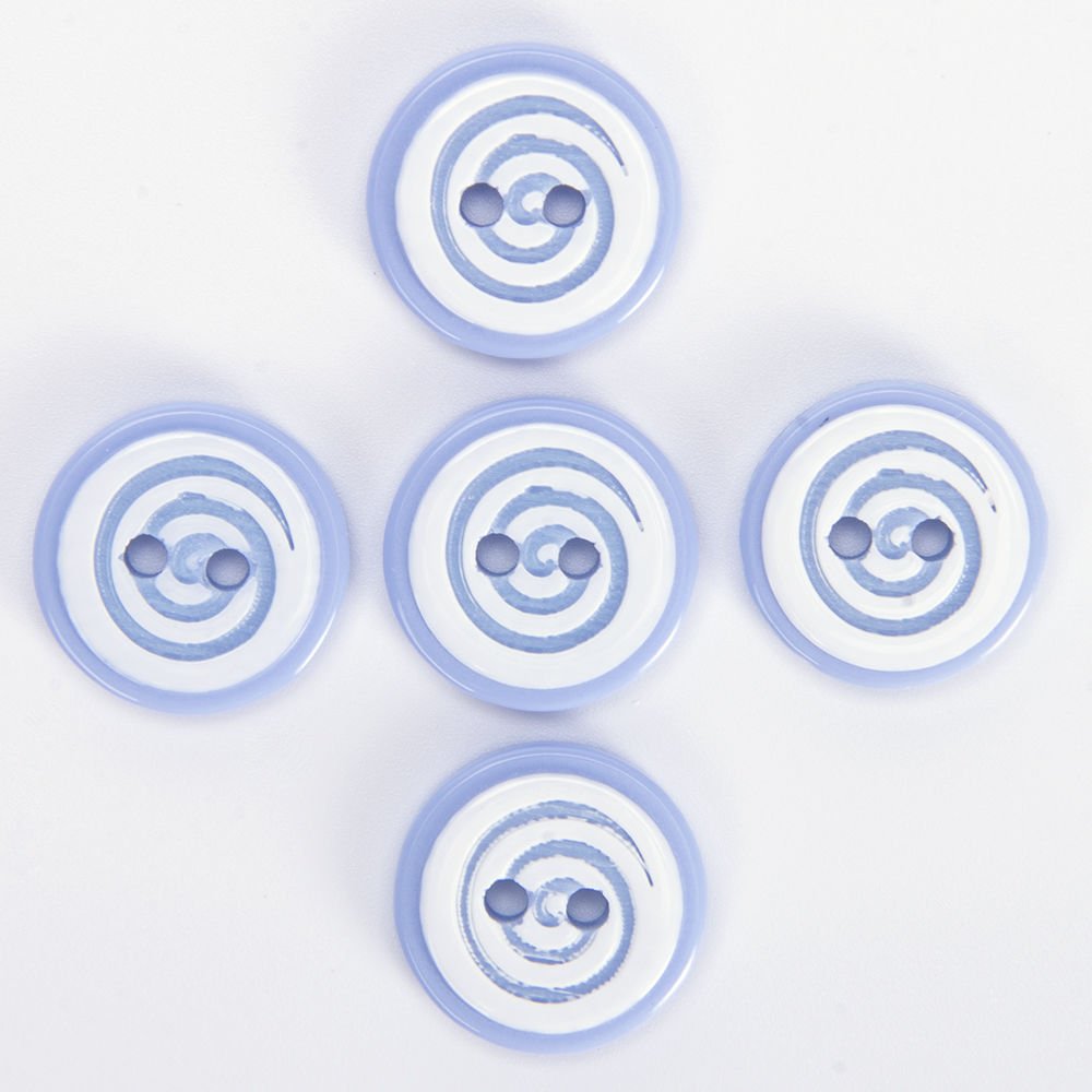 YUVARLAK BEBE DÜĞME - 14 MM - 5 ADET MAVİ