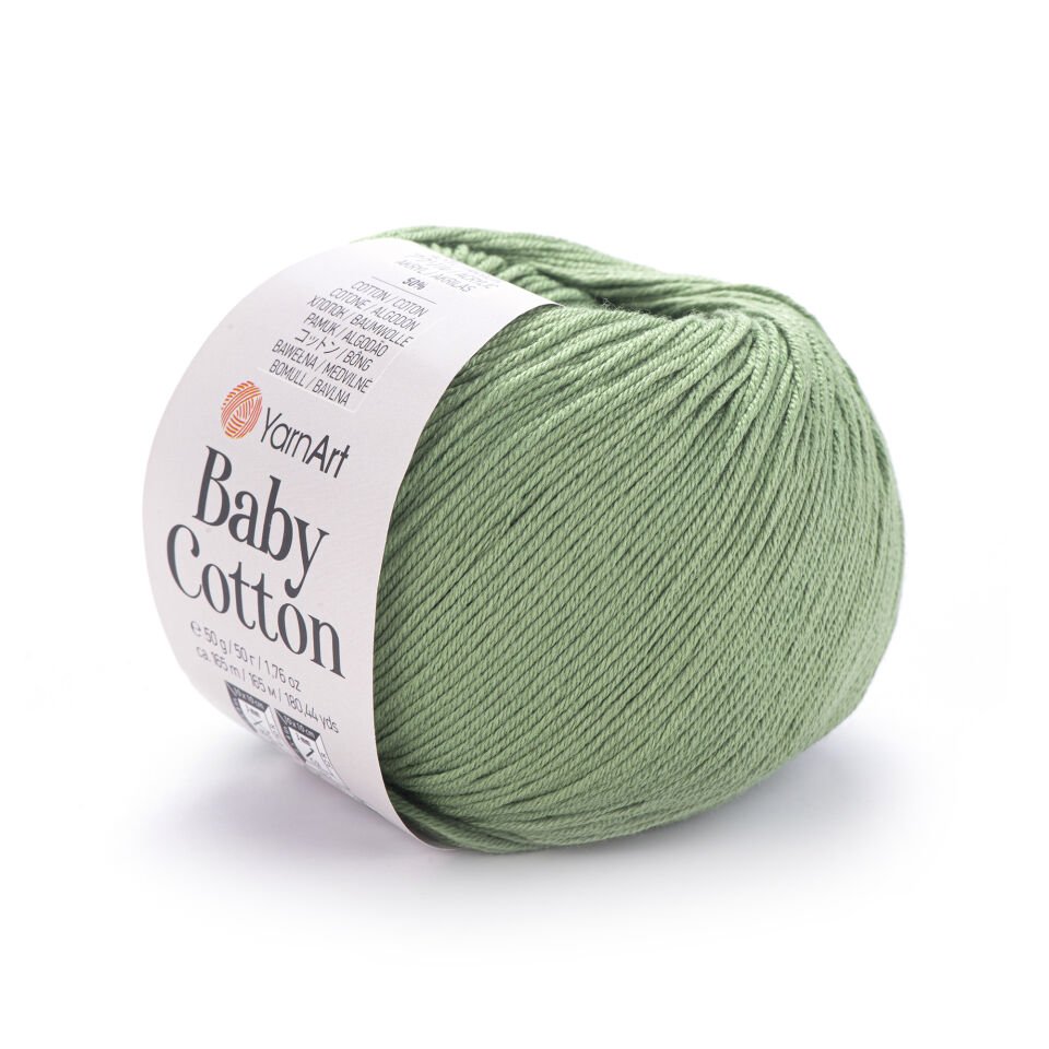 YARNART BABY COTTON - BEBEK EL ÖRGÜ İPİ YEŞİL - 440