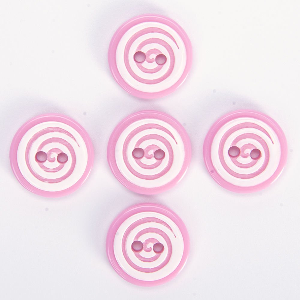 YUVARLAK BEBE DÜĞME - 14 MM - 5 ADET PEMBE