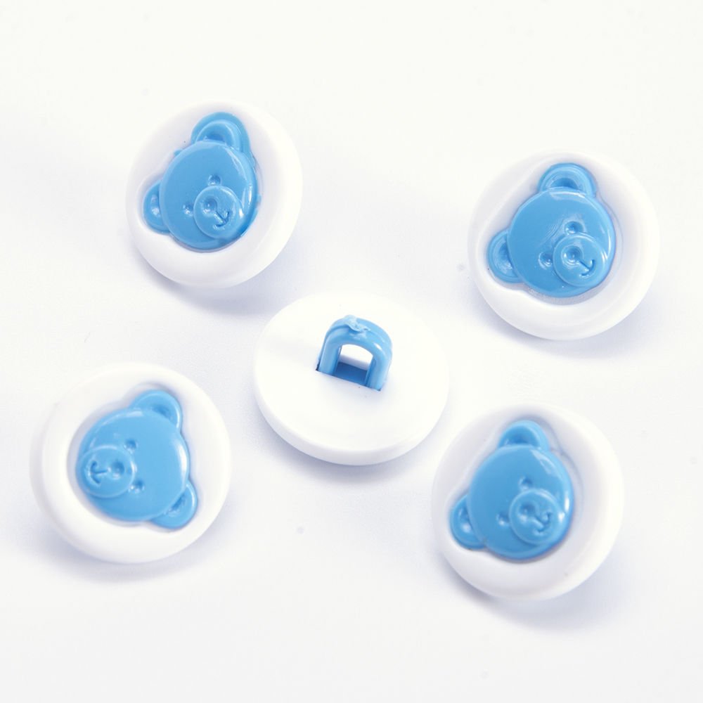 AYICIKLI BEBE DÜĞME - 14 MM - 5 ADET MAVİ