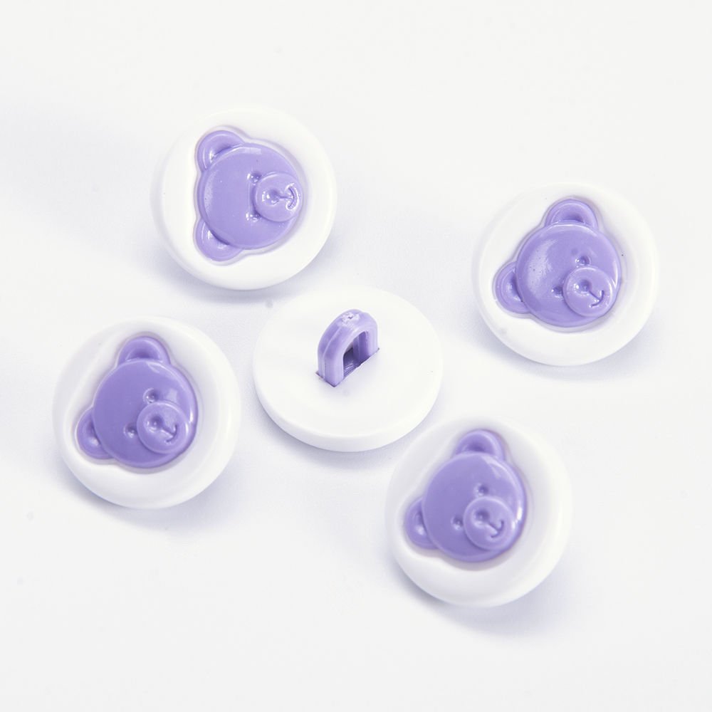 AYICIKLI BEBE DÜĞME - 14 MM - 5 ADET MOR