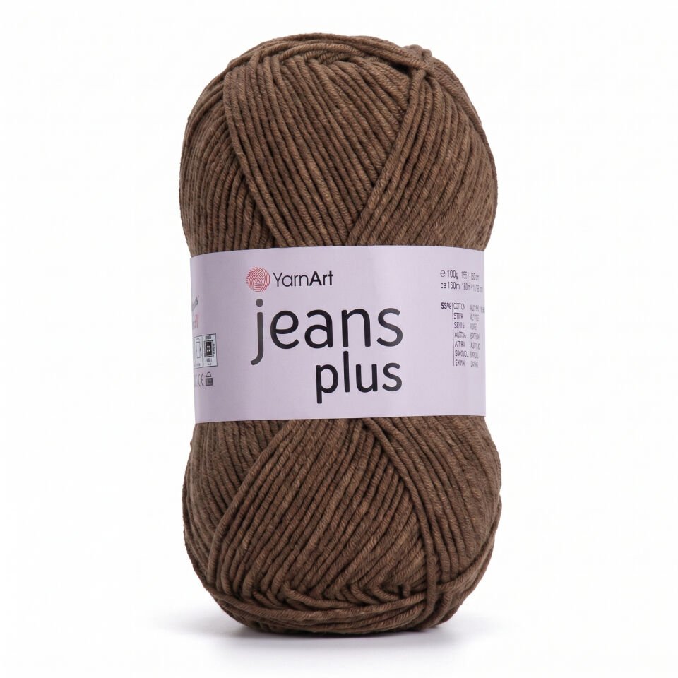 YARNART JEANS PLUS - EL ÖRGÜ İPİ KAHVERENGİ - 40
