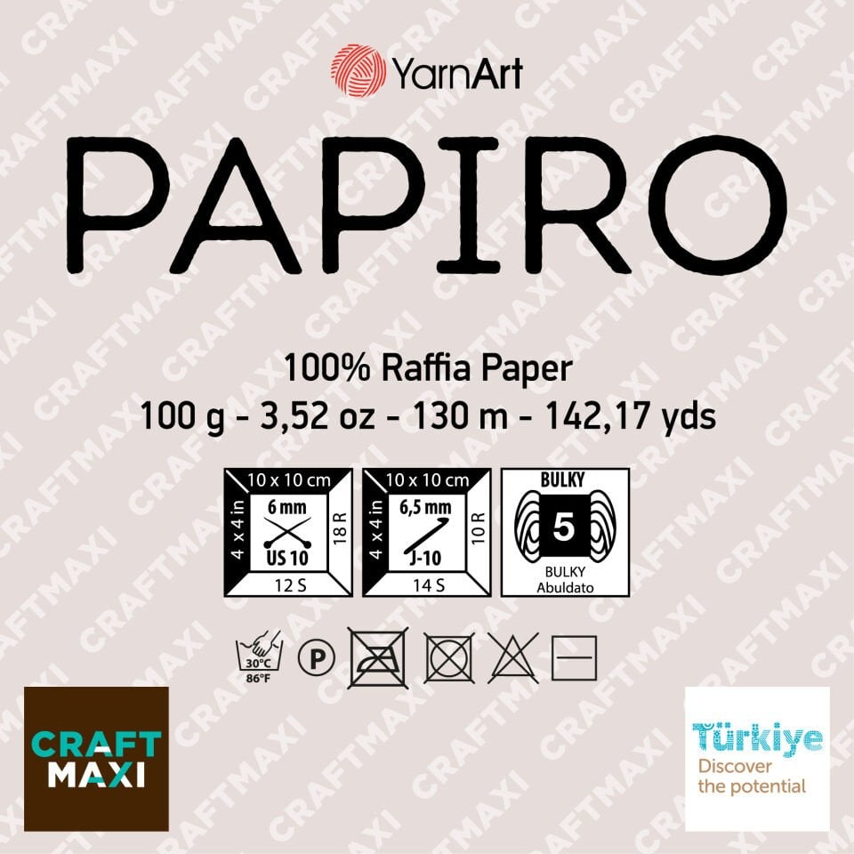 YARNART PAPIRO - KAĞIT İP TURKUAZ - 1304