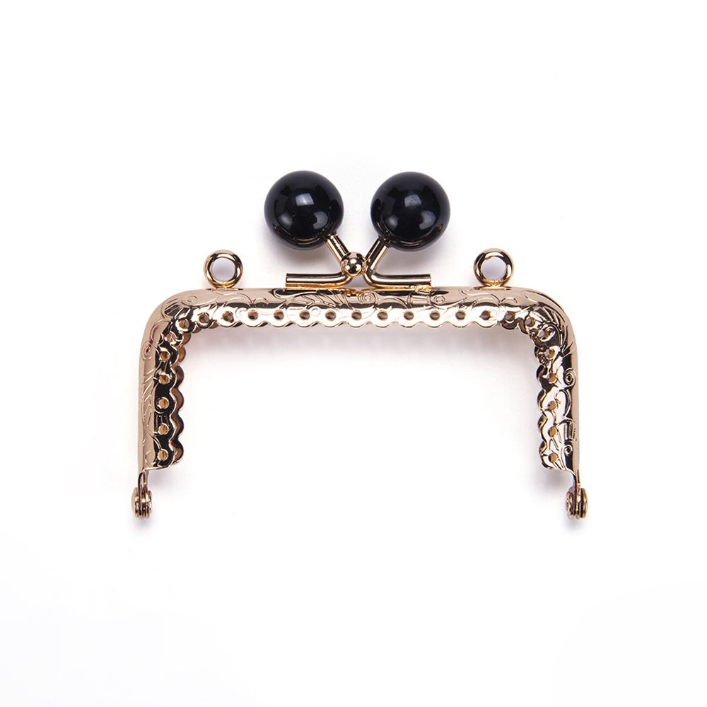 DİKDÖRTGEN SİYAH BONCUKLU BURS 8,5 CM ROSE