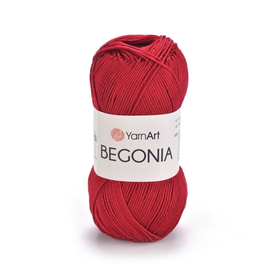 YARNART BEGONIA - MERSERİZE EL ÖRGÜ İPİ KOYU KIRMIZI - 5020