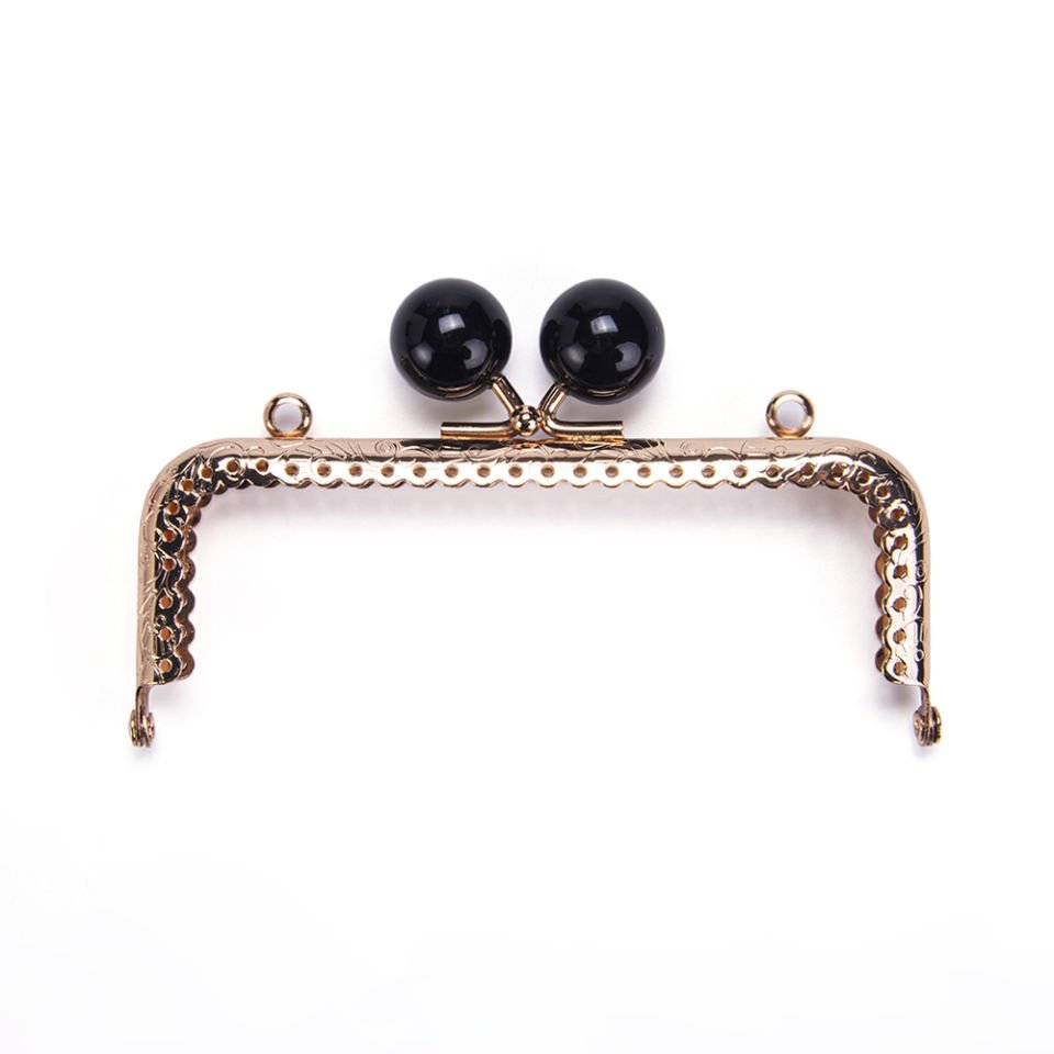 DİKDÖRTGEN SİYAH BONCUKLU BURS 12,5 CM ROSE