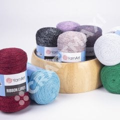YARNART RIBBON LUREX - SİMLİ, AKSESUAR EL ÖRGÜ İPİ KOYU KIRMIZI - 739