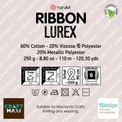 YARNART RIBBON LUREX - SİMLİ, AKSESUAR EL ÖRGÜ İPİ KOT MAVİSİ - 730