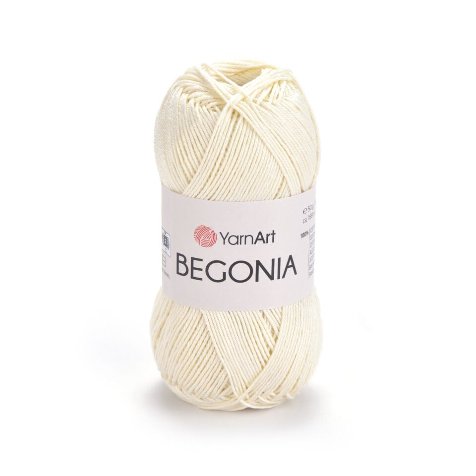 YARNART BEGONIA - MERSERİZE EL ÖRGÜ İPİ KREM - 0326