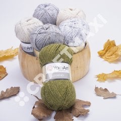 YARNART LEGEND - KIRÇILLI EL ÖRGÜ İPİ KIRÇILLI KOYU GRİ - 8822