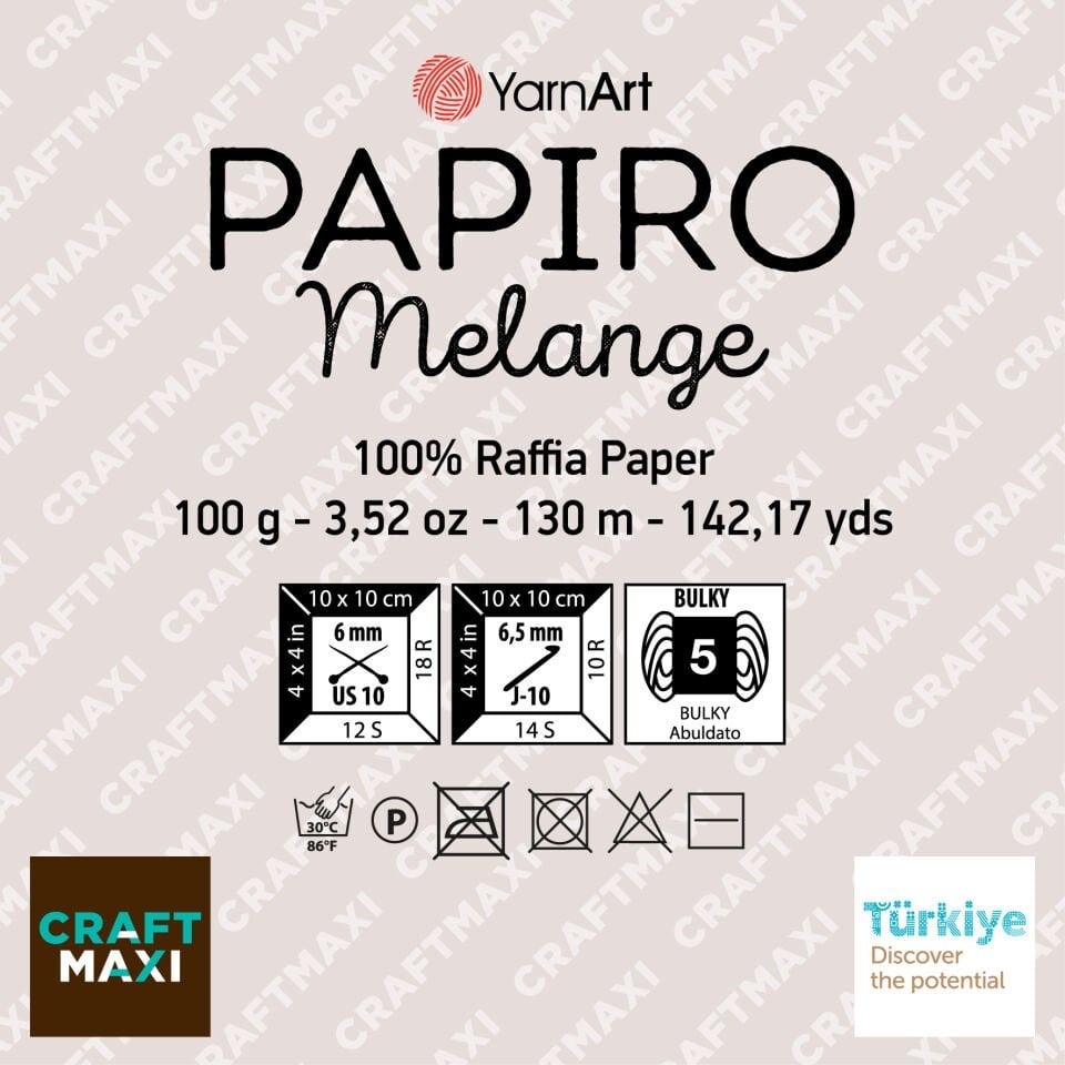 YARNART PAPIRO MELANGE - EBRULİ KAĞIT İP