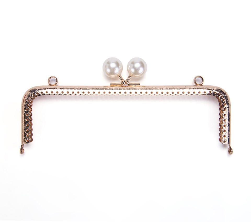 DİKDÖRTGEN BEYAZ BONCUKLU BURS 20,5 CM ROSE