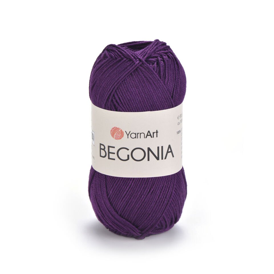 YARNART BEGONIA - MERSERİZE EL ÖRGÜ İPİ PATLICAN MORU - 5550