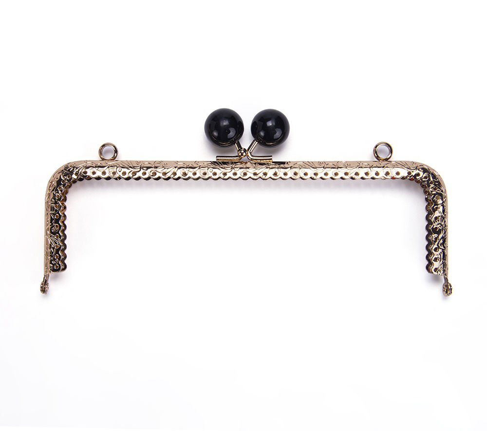 DİKDÖRTGEN SİYAH BONCUKLU BURS 20,5 CM ROSE