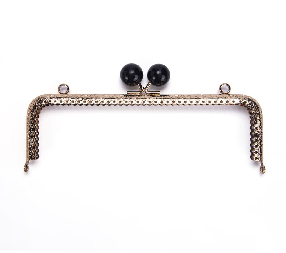 DİKDÖRTGEN SİYAH BONCUKLU BURS 20,5 CM ROSE