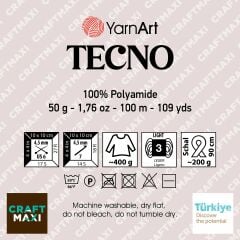 YARNART TECNO - TÜYLÜ EL ÖRGÜ İPİ SİYAH - 21
