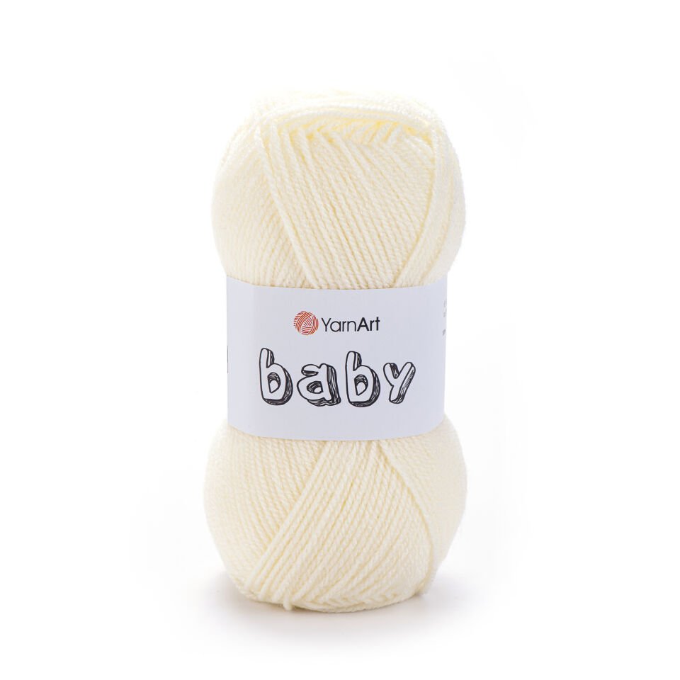 YARNART BABY - BEBEK EL ÖRGÜ İPİ KIRIK BEYAZ - 502