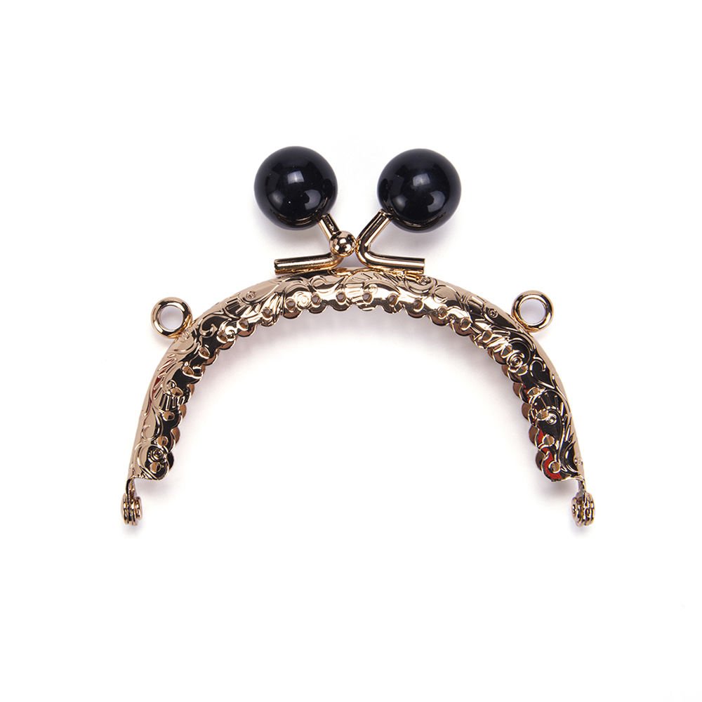OVAL SİYAH BONCUKLU BURS 8,5 CM