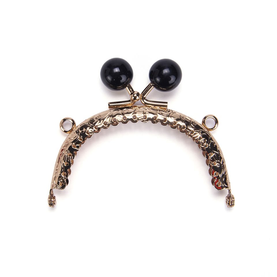 OVAL SİYAH BONCUKLU BURS 8,5 CM