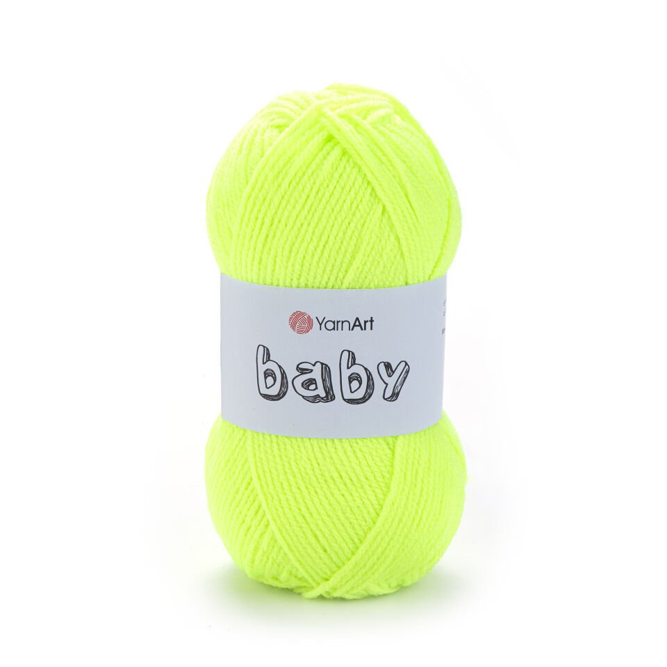 YARNART BABY - BEBEK EL ÖRGÜ İPİ FOSFORLU YEŞİL - 8232