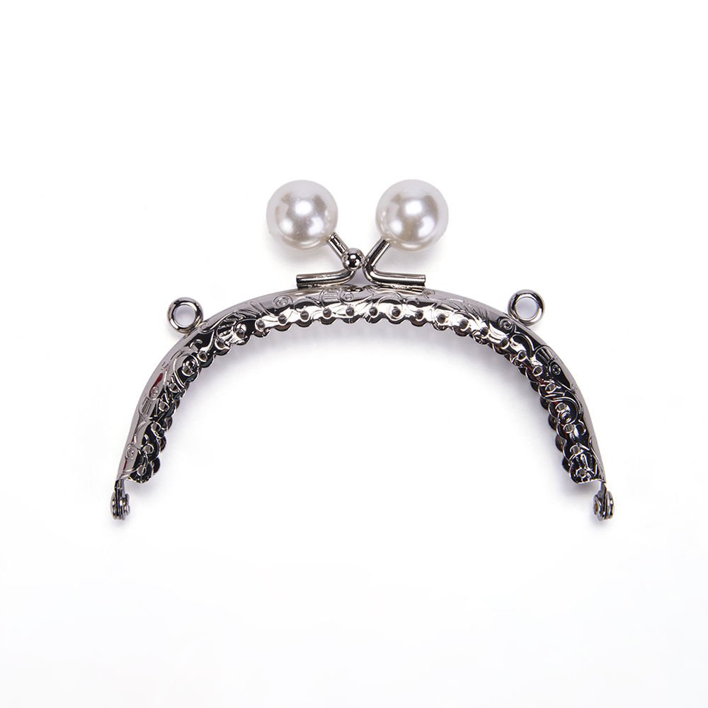 OVAL BEYAZ BONCUKLU BURS 10,5 CM GÜMÜŞ