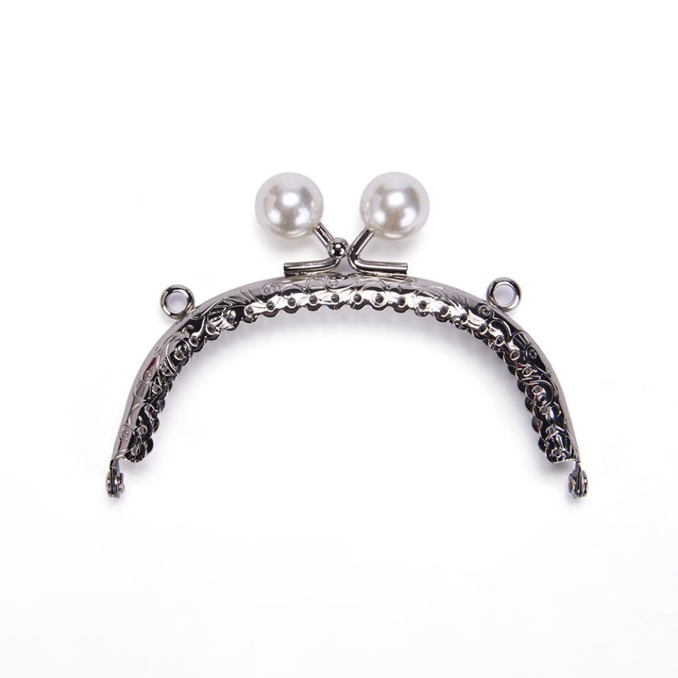 OVAL BEYAZ BONCUKLU BURS 10,5 CM GÜMÜŞ