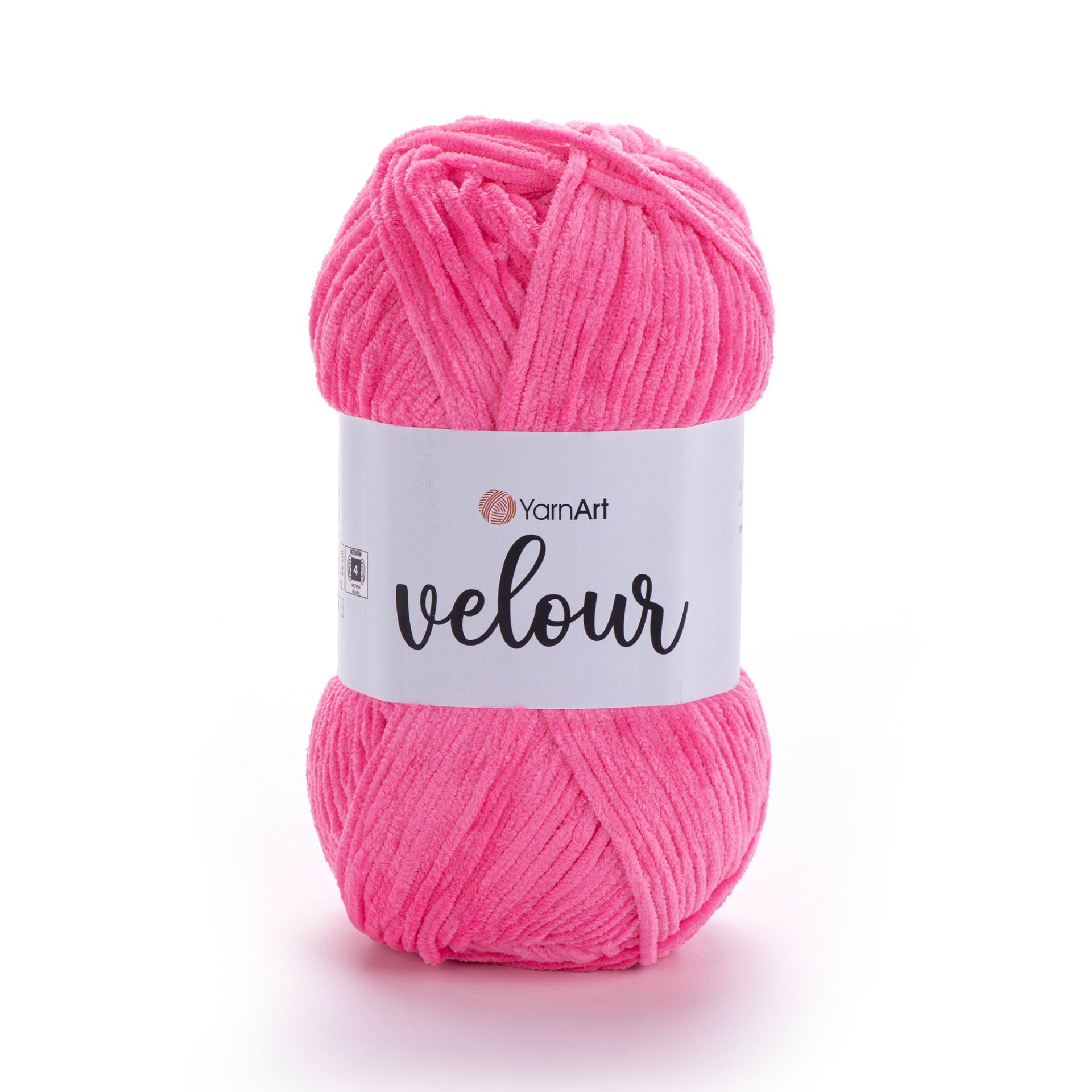 YARNART VELOUR - KADİFE EL ÖRGÜ İPİ FOSFORLU PEMBE - 860