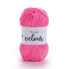 YARNART VELOUR - KADİFE EL ÖRGÜ İPİ FOSFORLU PEMBE - 860