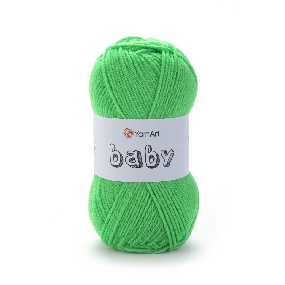 YARNART BABY - BEBEK EL ÖRGÜ İPİ ÇİMEN YEŞİLİ - 8233