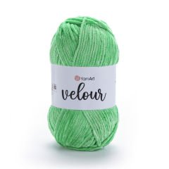 YARNART VELOUR - KADİFE EL ÖRGÜ İPİ FOSFORLU YEŞİL - 861