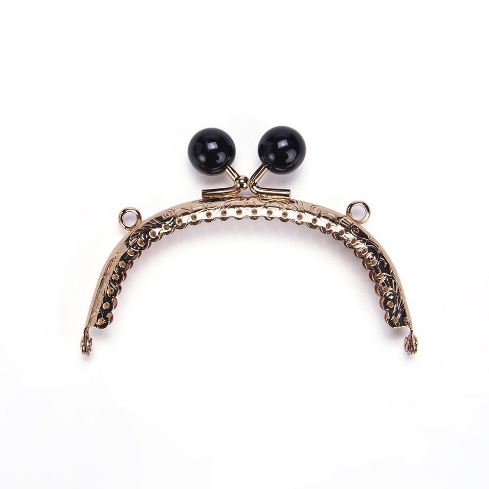 OVAL SİYAH BONCUKLU BURS 10,5 CM ROSE