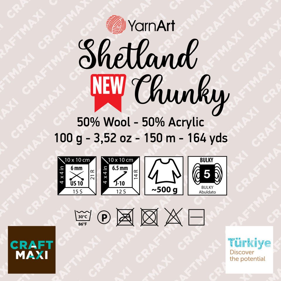 YARNART SHETLAND CHUNKY - EL ÖRGÜ İPİ