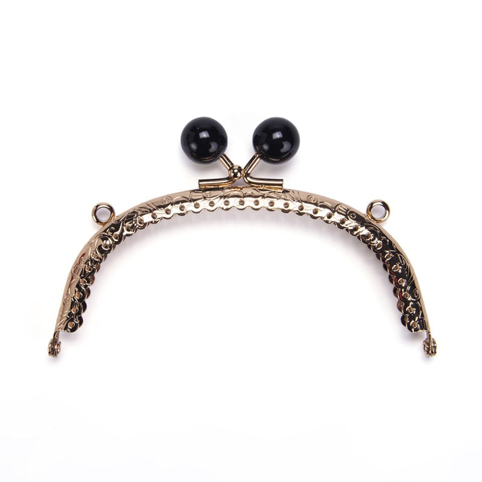 OVAL SİYAH BONCUKLU BURS 12,5 CM