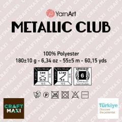 YARNART METALLIC CLUB - ÖRGÜ İPİ 8102 - GÜMÜŞ