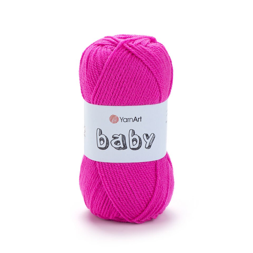 YARNART BABY - BEBEK EL ÖRGÜ İPİ FOSFORLU PEMBE - 174
