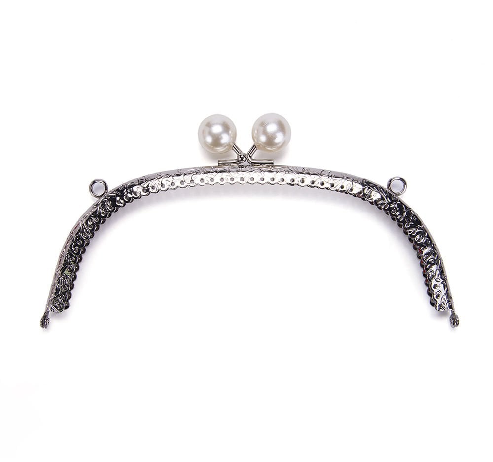 OVAL BEYAZ BONCUKLU BURS 20,5 CM GÜMÜŞ