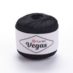 YARNART VEGAS - SİMLİ EL ÖRGÜ İPİ SİYAH - 43