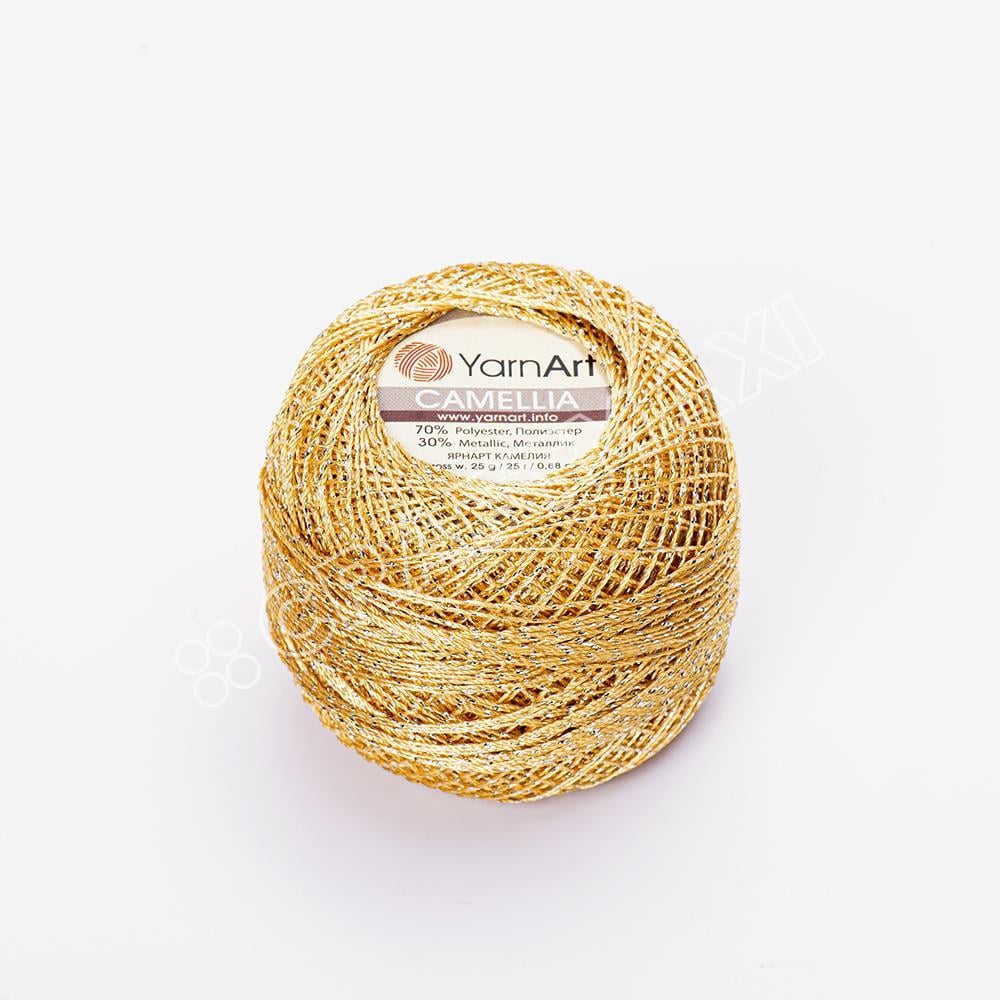 YARNART CAMELLIA - SİMLİ DANTEL İPİ SARI - 419