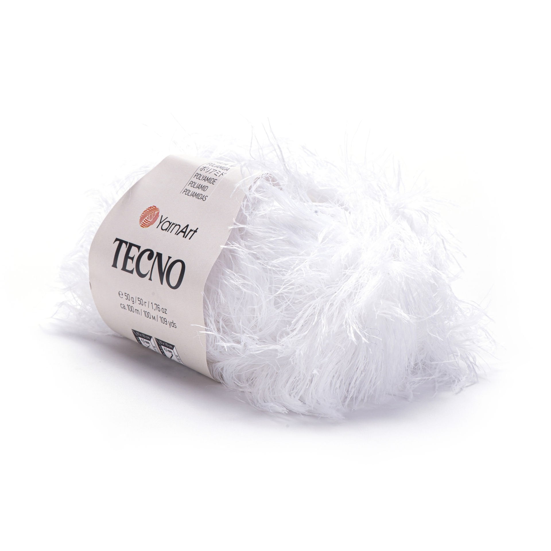 YARNART TECNO - TÜYLÜ EL ÖRGÜ İPİ BEYAZ - 01