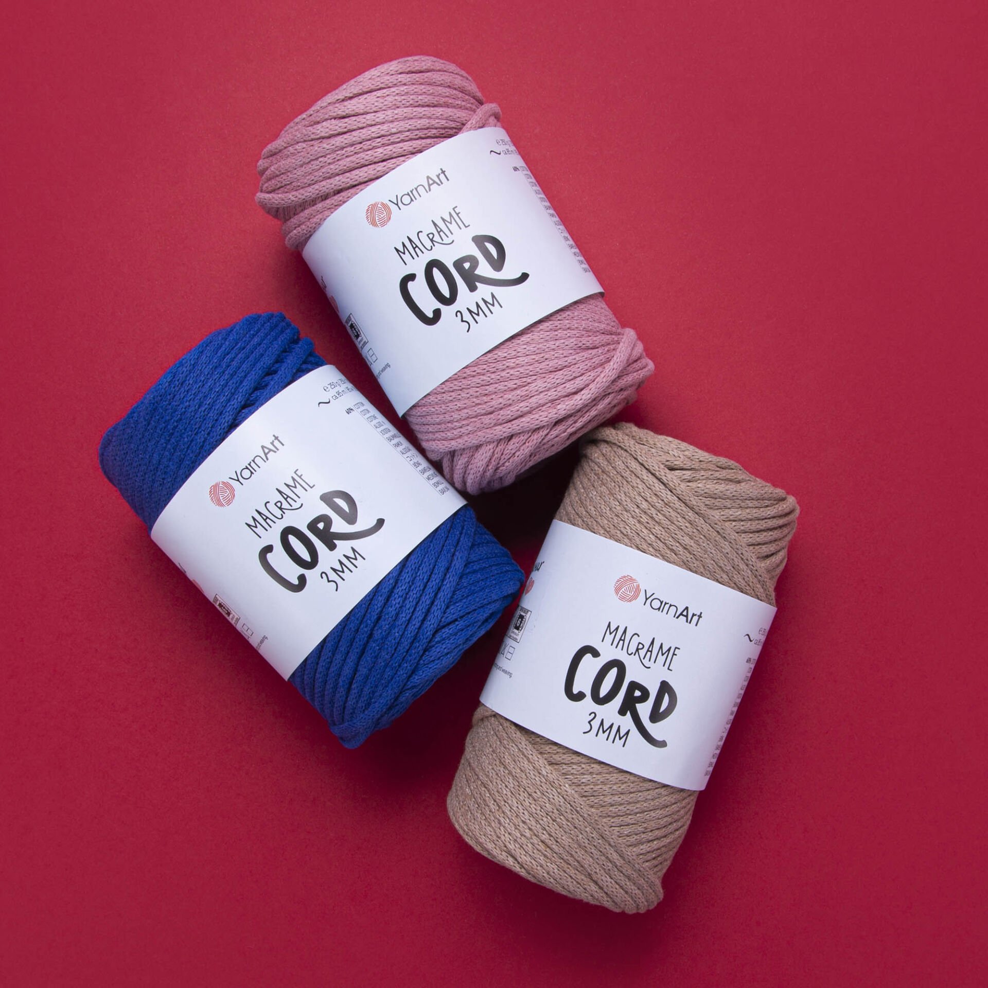 YARNART MACRAME CORD 3 MM - MAKROME EL ÖRGÜ İPİ YARNART MAKROME İPLERİ