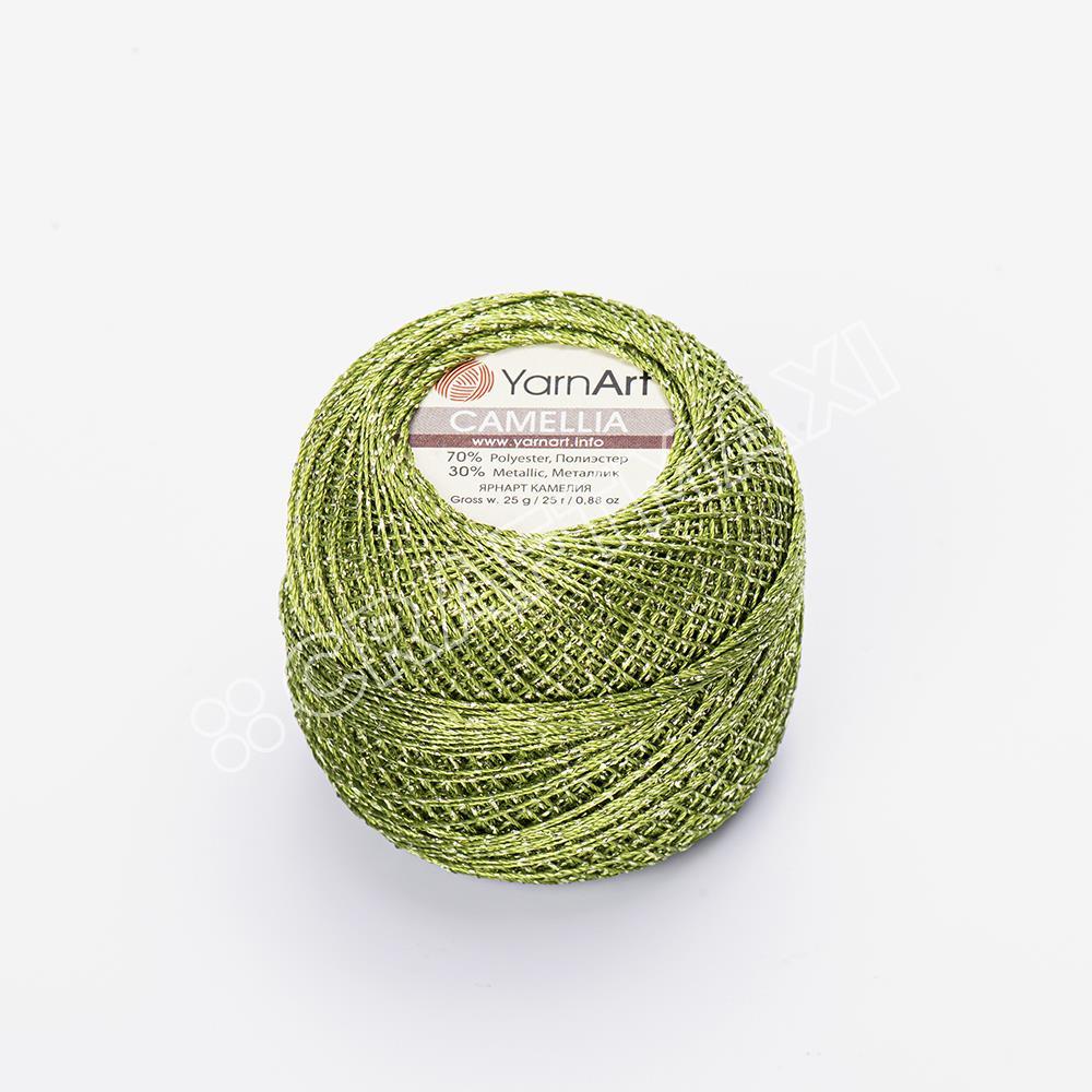 YARNART CAMELLIA - SİMLİ DANTEL İPİ YEŞİL - 420