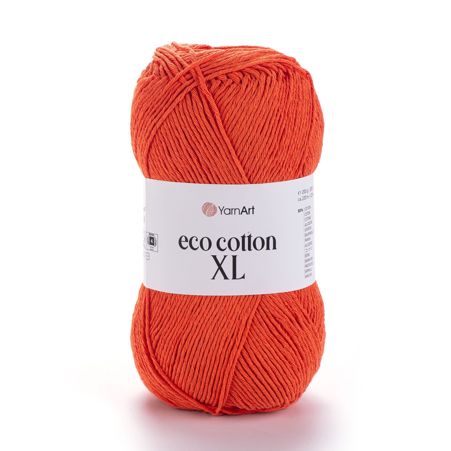 YARNART ECO COTTON XL - EL ÖRGÜ İPİ FOSFORLU TURUNCU - 800